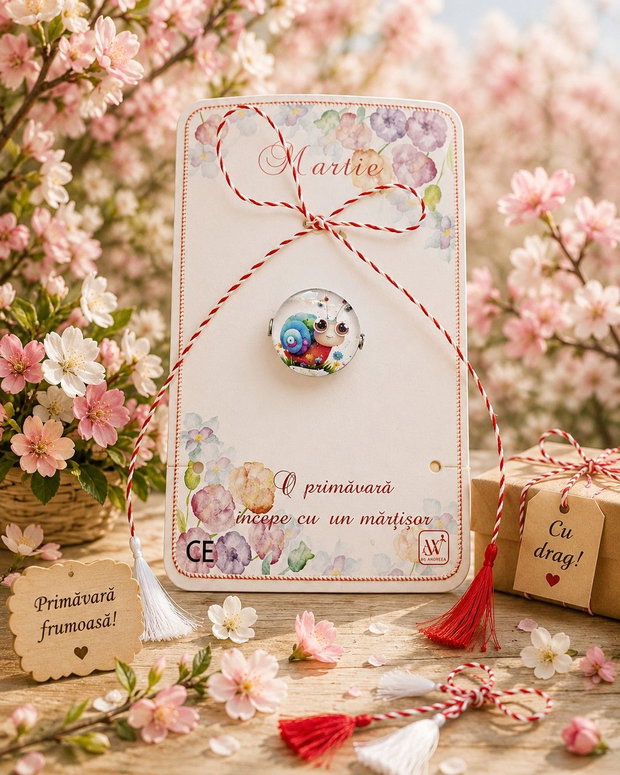 Brosa martisor melcul colorat