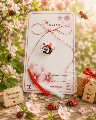 Brosa martisor buburuza indragostita