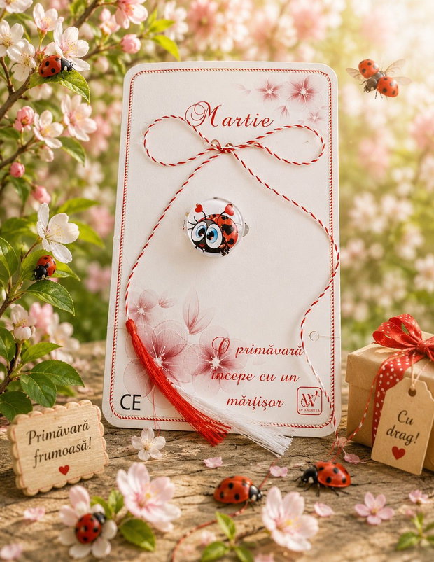 Brosa martisor buburuza indragostita