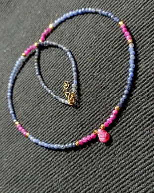 colier vermeil rubin sodalit ombre degrade brioleta rubin gravata argint placat cu aur minimalist boho chic trendy