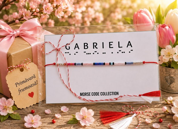 Bratara mesaj cod Morse GABRIELA