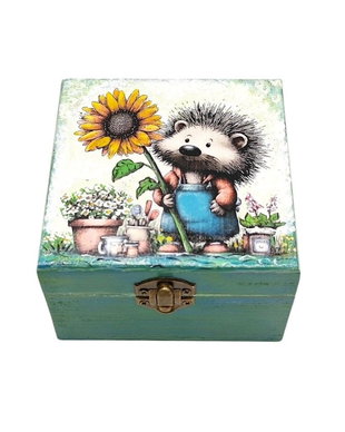 Set lemn decorat si pictat manual,  Ariciul din gradina 4684