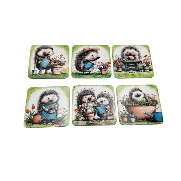 Set lemn decorat si pictat manual, Ariciul din gradina 4684