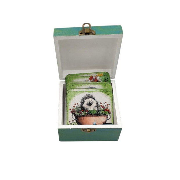 Set lemn decorat si pictat manual, Ariciul din gradina 4684