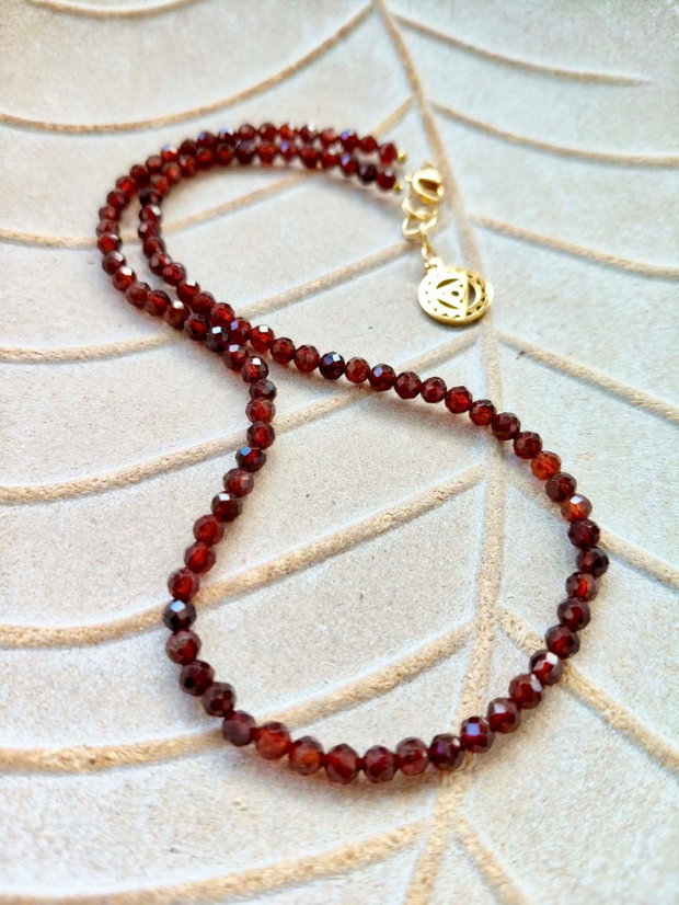 Colier Hesonit / granat portocaliu CHOKER