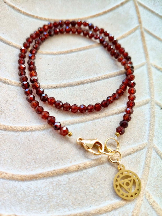 Colier Hesonit / granat portocaliu CHOKER