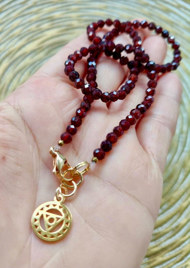 Colier Hesonit / granat portocaliu CHOKER