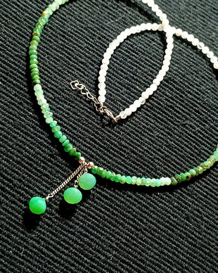 Colier argint crisopraz ombre piatra lunii onix verde onion minimalist degrade boho chic trendy