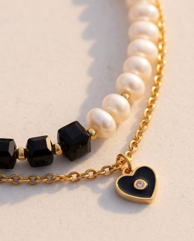 Set Colier - Pearls & Black Shadows