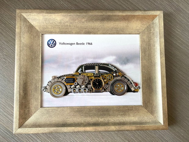 Masina model Volkswagen Beetle 1966 Cod M 723・Cadouri zile de nastere・Mecanism de ceas vintage・Cadou ziua Indragostitilor
