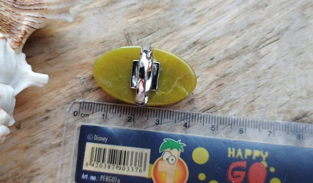 Inel reglabil, opal verde. REZERVAT