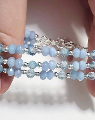 Bratara argint 925 cu jad Malaysia bleu, topaz bleu si hematit