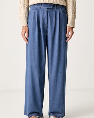 MM by Max Mara pantaloni pentru femei cu vâscoză MMLGESTRO