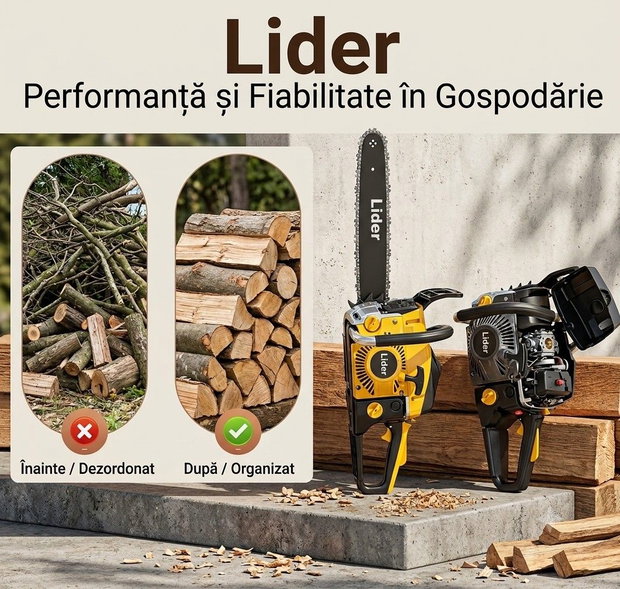 Drujba pe benzina 46 cm3, lama 40 cm, Lider RG4616-B4