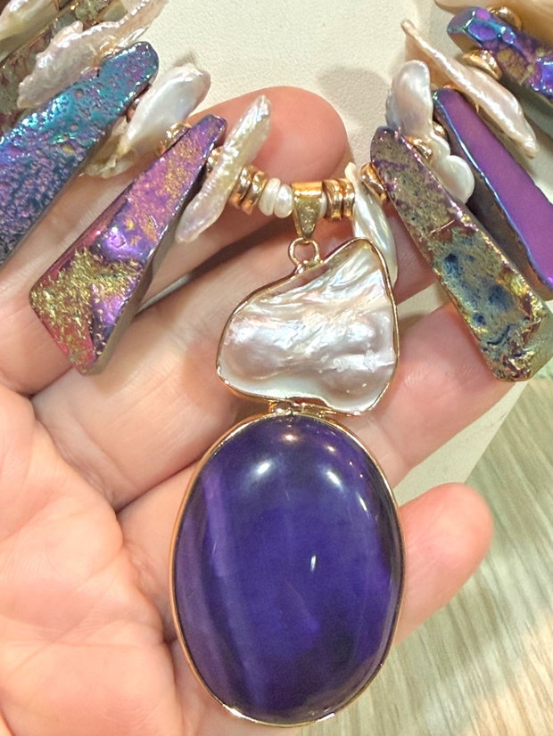 SET~AFTER MIDNIGHT~ametist,perle,hematit,agate,inox