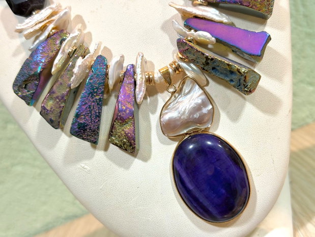 SET~AFTER MIDNIGHT~ametist,perle,hematit,agate,inox