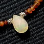 Colier argint opal de foc etiopian hessonit ombre degrade lant argint minimalist boho chic trendy