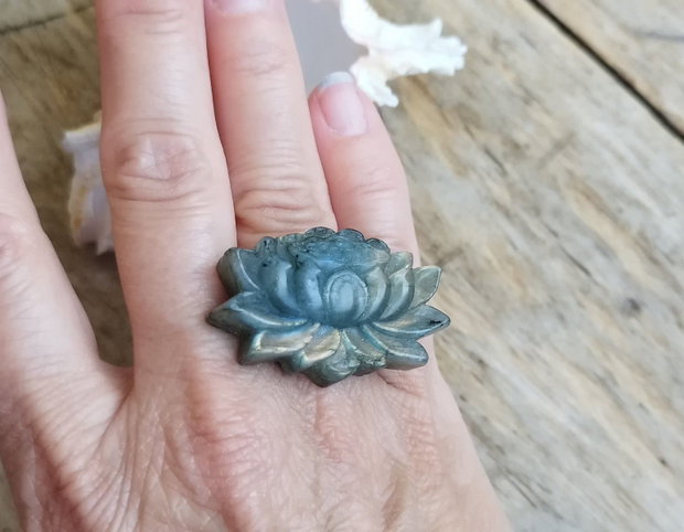 Inel lotus, labradorit - reglabil