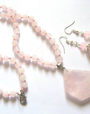 set bijuterii cu cuart roz 52555