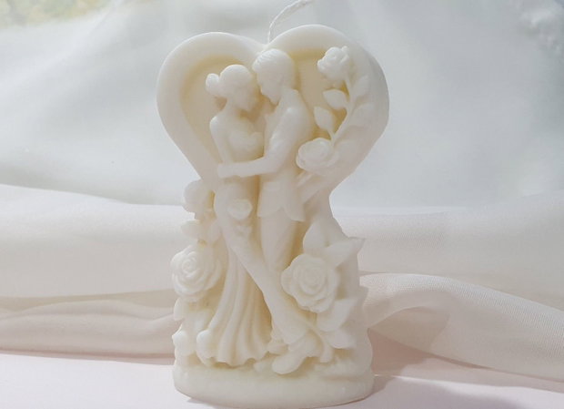 Mărturie de nuntă  Lumânare handmade din ceară
