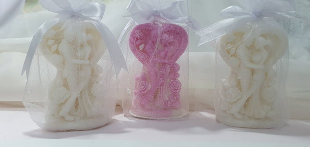 Mărturie de nuntă  Lumânare handmade din ceară