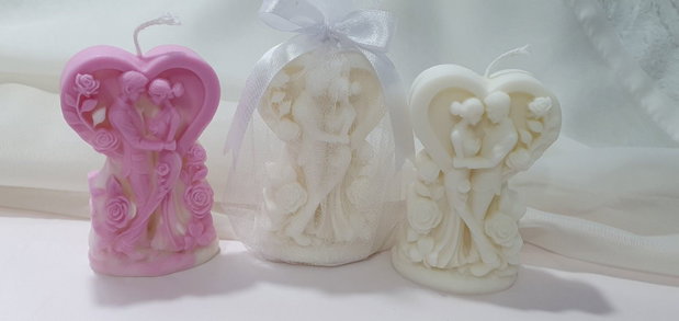 Mărturie de nuntă  Lumânare handmade din ceară