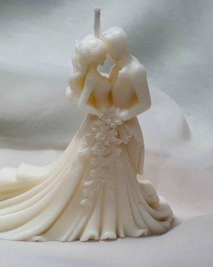 Lumânare handmade din ceară  Cuplu de miri | Mărturie de nuntă