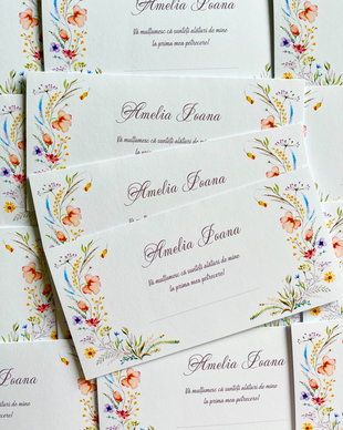 Plicuri bani botez fetițe- model floral