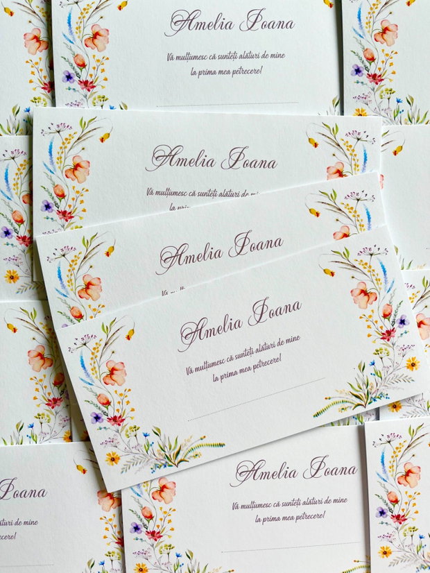 Plicuri bani botez fetițe- model floral