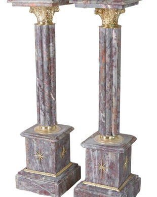 Set doua piedestaluri baroc din marmura