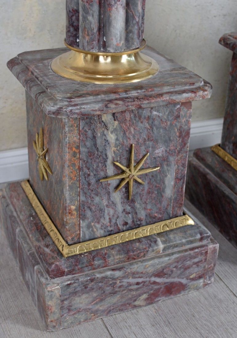 Set doua piedestaluri baroc din marmura