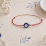 Bratara snur si link evil eye inox emailat