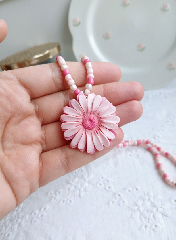 Colier Pink Flower