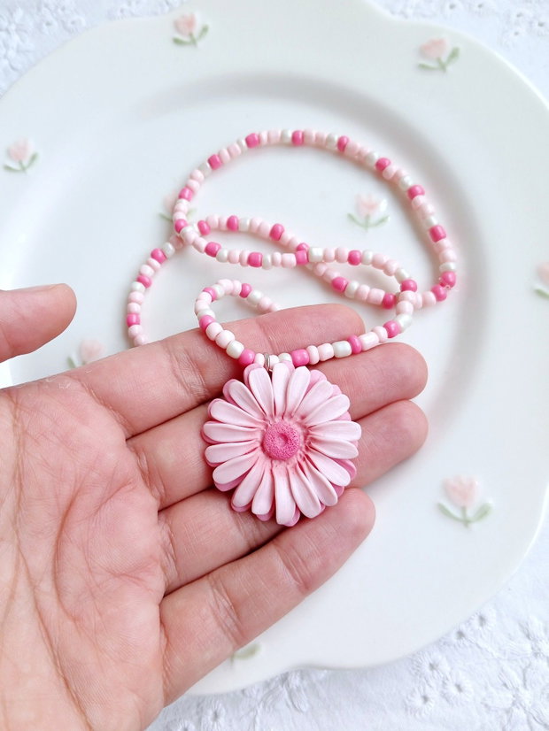 Colier Pink Flower