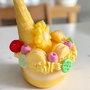 Lumânare Artizanală Tip Tort, Ceară de Soia 600g, Cocos și Lime