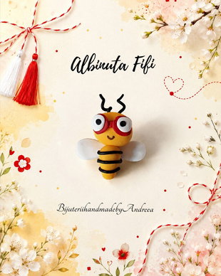 Brosa martisor Albinuta Fifi
