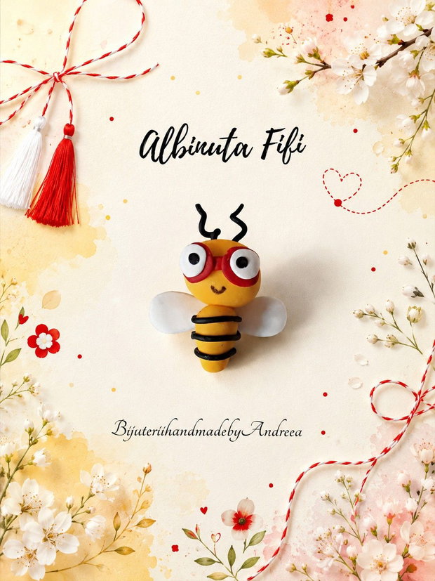Brosa martisor Albinuta Fifi
