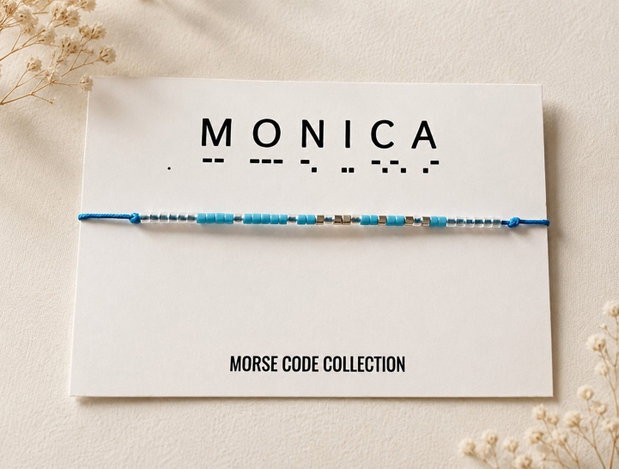 Bratara mesaj cod Morse "MONICA"