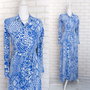Rochie Vaporoasa Animal Print Albastru cu Alb (masura S, unicat)