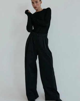 Muuv. Muuv pantaloni straight pentru femei din bumbac