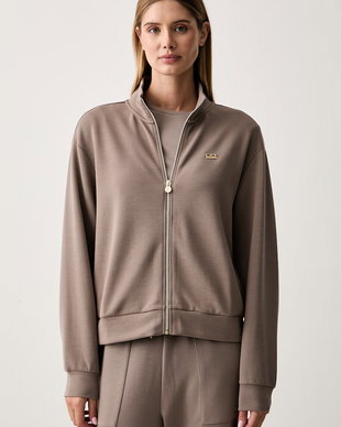 EA7 Emporio Armani hanorac cu fermoar pentru femei cu modal