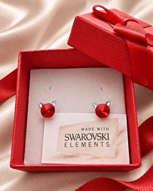 Cercei argint 925 Pisicuta cu piatra Swarovski Rivoli 6mm Siam