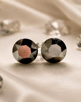Cercei argint cu piatra Swarovski Chaton 7mm Metallic Gold