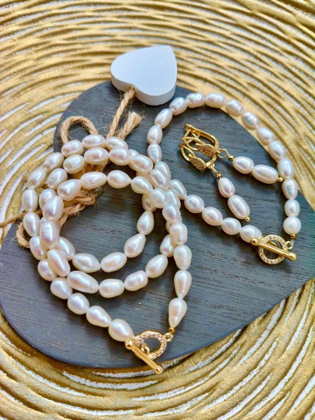 Set cadou perle de cultura albe calitate A plus