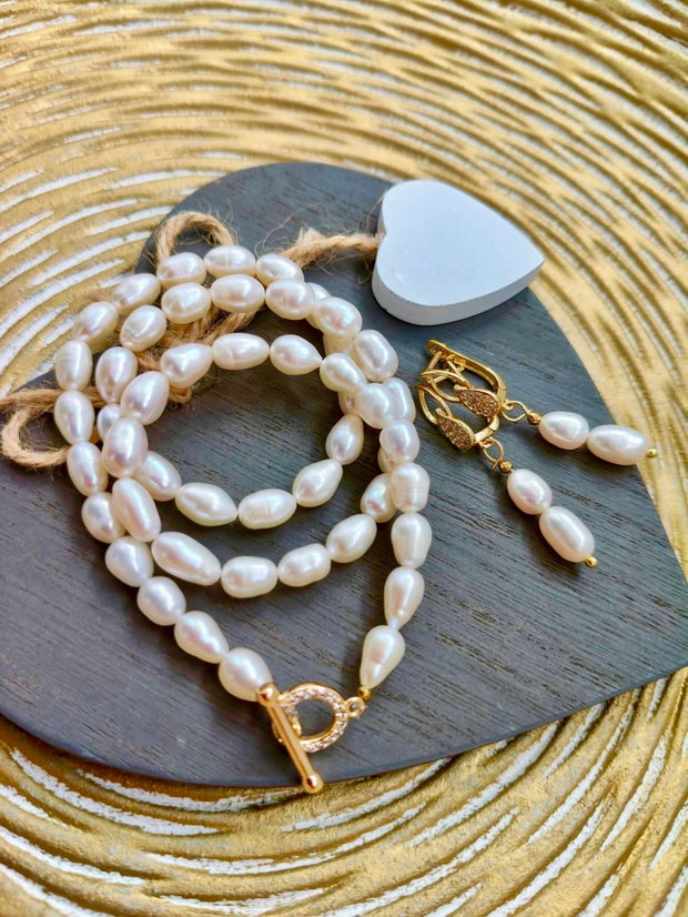 Set cadou perle de cultura albe calitate A plus