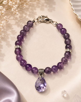 Bratara ametist si lacrima Swarovski