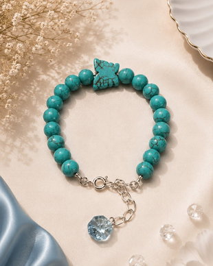 Bratara turcoaz cu fluture si Swarovski