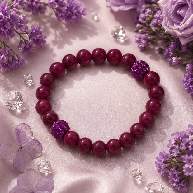Bratara jad mov si margea Shamballa