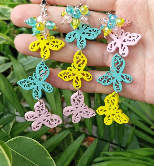 Breloc/Accesoriu fluturași colorați