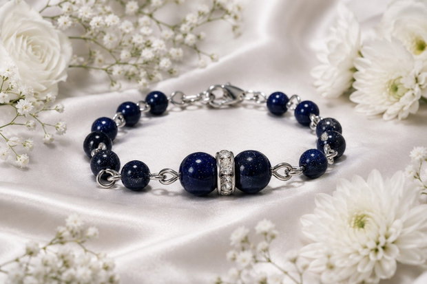 Bratara blue goldstone